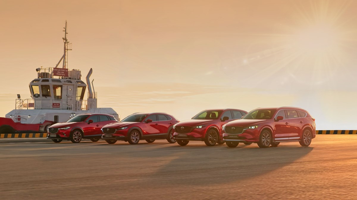 Sắc đỏ Soul Red Crystal trên các mẫu Mazda SUV thiết kế thế hệ mới.
